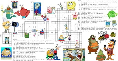 spongebob crossword puzzle|SpongeBob SquarePants Adventure Crossword Puzzle.